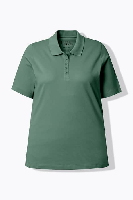 Poloshirt, langere knoopsluiting, polokraag, korte mouwen