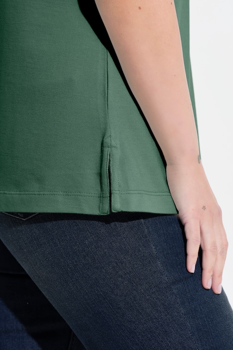 Poloshirt, langere knoopsluiting, polokraag, korte mouwen