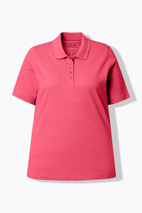 Poloshirt, langere knoopsluiting, polokraag, korte mouwen