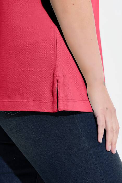 Poloshirt, langere knoopsluiting, polokraag, korte mouwen