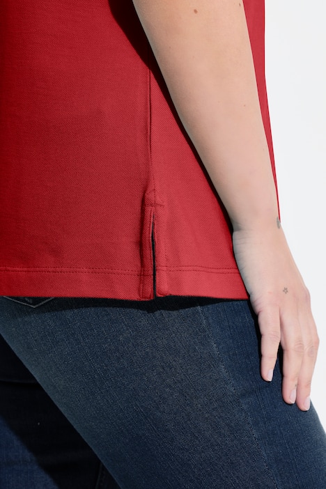 Poloshirt, langere knoopsluiting, polokraag, korte mouwen