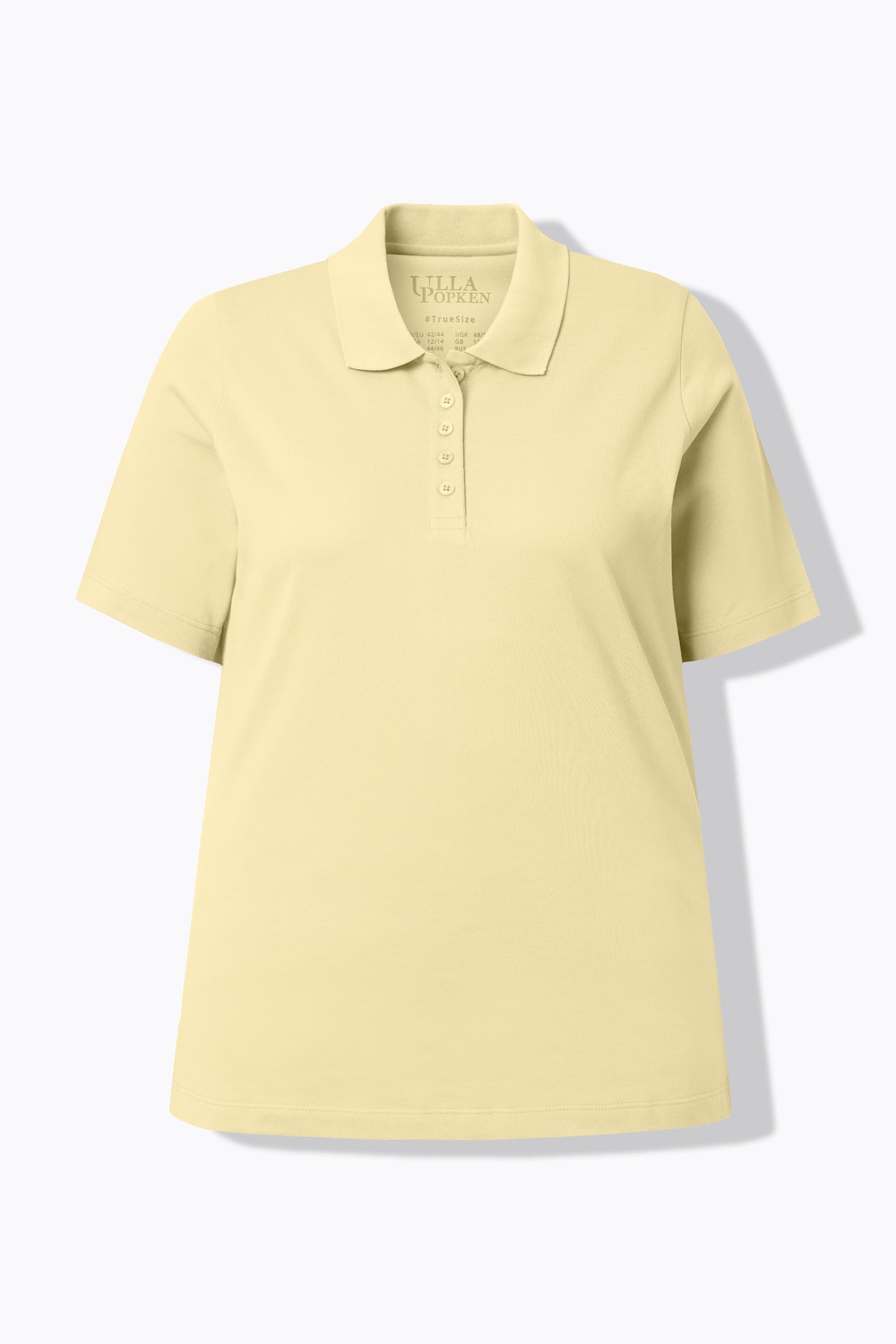 Stora storlekar Pikétröja, Dam, beige, storlek: 66/68, Bomull, Ulla Popken
