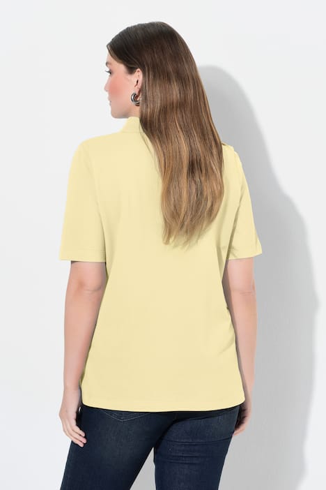 Poloshirt, langere knoopsluiting, polokraag, korte mouwen