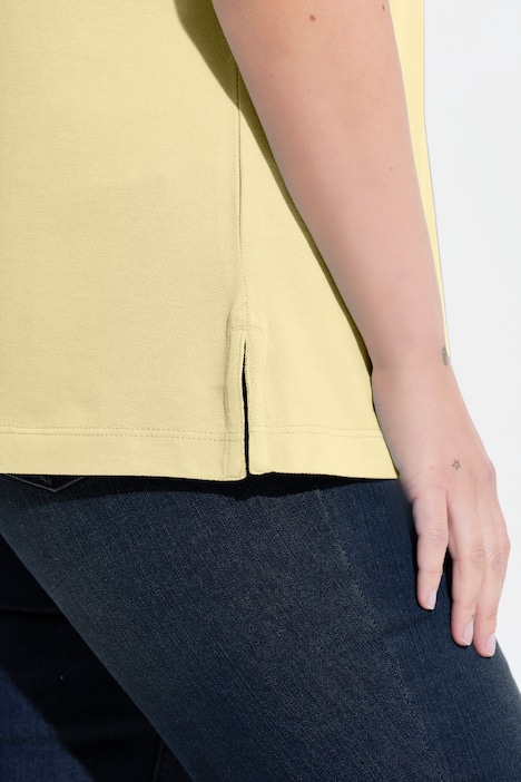 Poloshirt, langere knoopsluiting, polokraag, korte mouwen