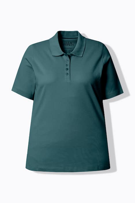 Poloshirt, langere knoopsluiting, polokraag, korte mouwen