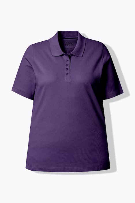 Poloshirt, langere knoopsluiting, polokraag, korte mouwen