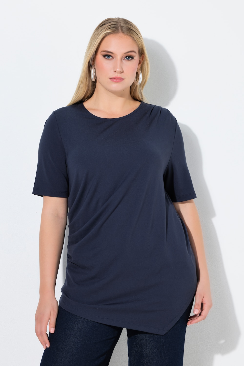 Große Größen T-Shirt, Damen, blau, Größe: 46/48, Viskose/Synthetische Fasern, Ulla Popken