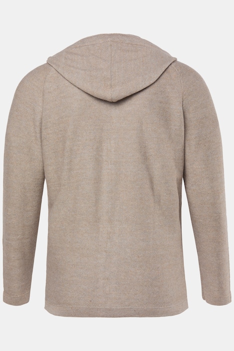 JP1880 Cardigan, hætte, lynlås, op til 7XL