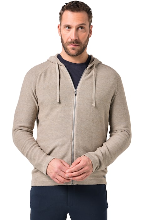 Rozepínací svetr JP1880, kapuce, zip, do 7XL