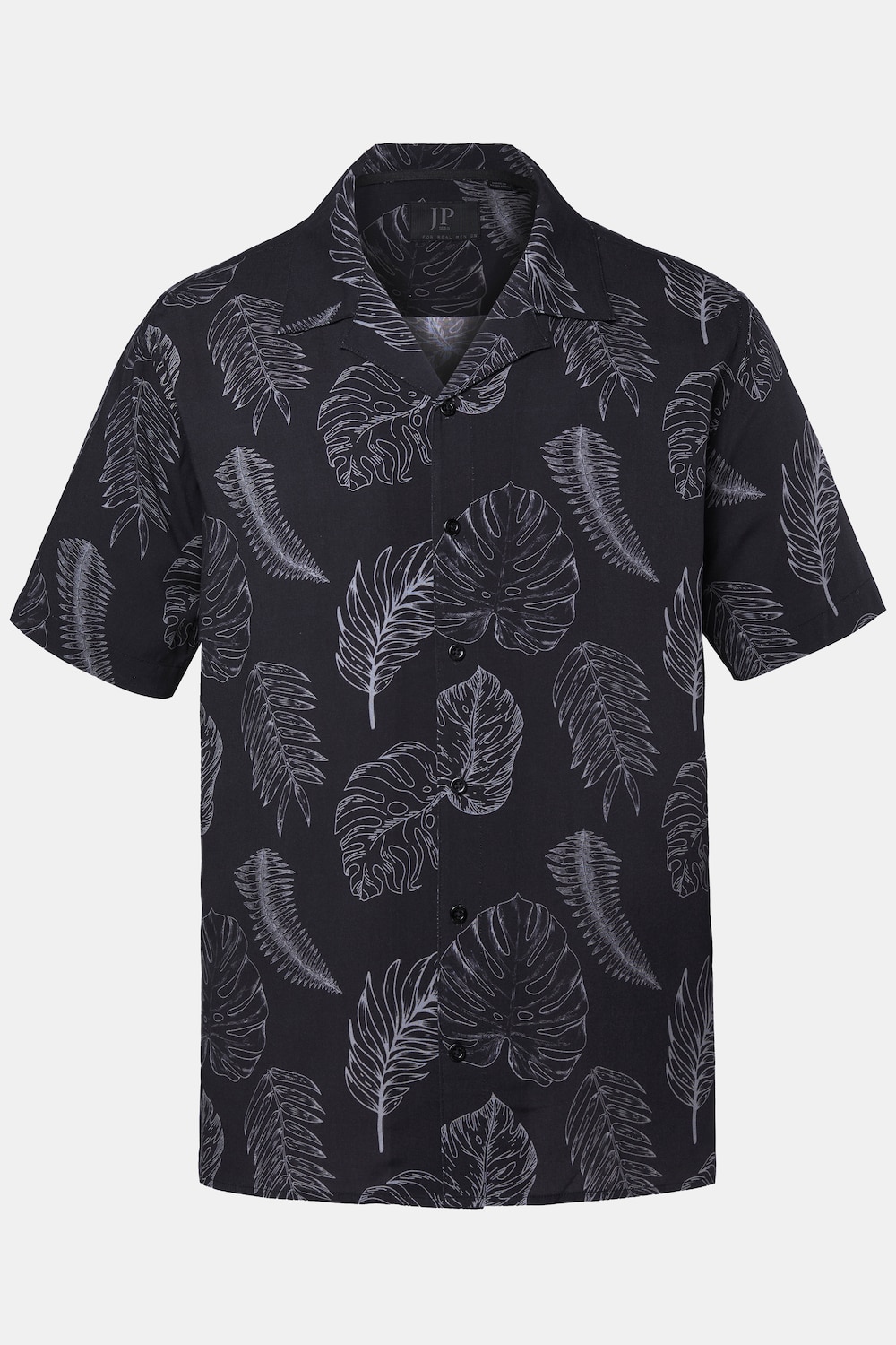 Chemise JP 1880 dans un imprimé all-over, manches courtes et col cubain, coupe Cuba-Fit « flottante » - jusqu'au 8 XL