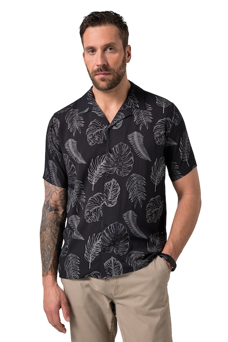 Košile JP 1880, polodlouhý rukáv, cuba límeček, celoplošný potisk, střih Cuba Fit, až do velikosti 8XL