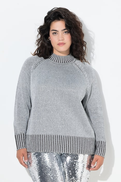 Pullover, Straight Fit, Glitzereffekt vorne