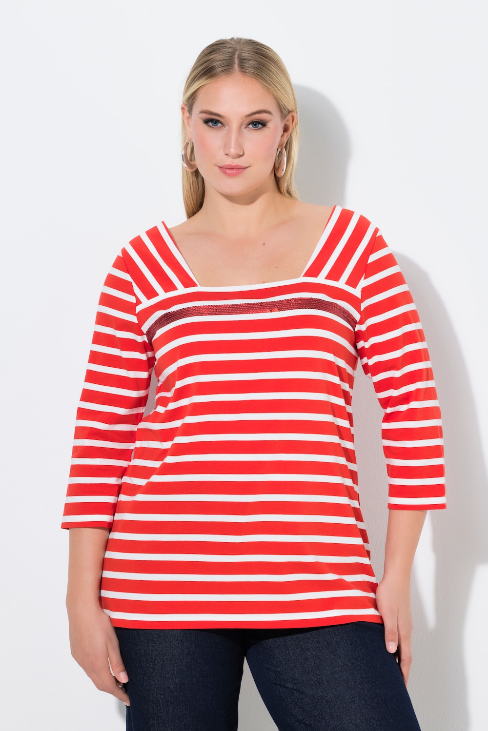 Große Größen Shirt, Damen, rot, Größe: 50/52, Baumwolle, Ulla Popken