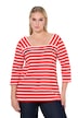 Tričko, pruhy, flitry, hranatý výstřih, 3/4 rukávy