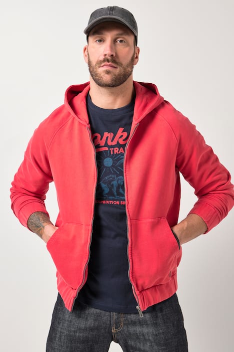 JP1880 Sweatjacke, Kapuze, Vintage Look, Zipper, Kängurutasche, bis 8 XL