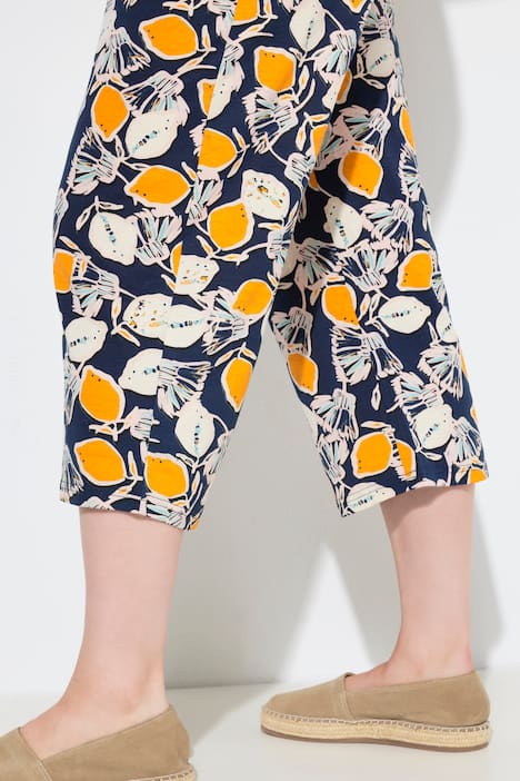 Jersey-Culotte, Zitronen, Elastikbund, Biobaumwolle