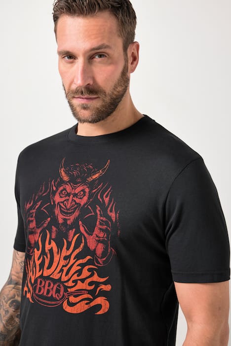 JP1880 T-Shirt, Halbarm, Grill-Print, bis 8 XL