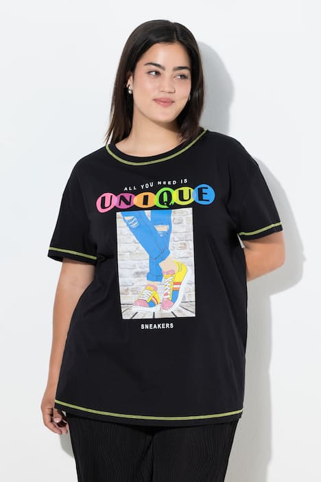 T-Shirt, Boxy Fit, Sneaker-Motiv