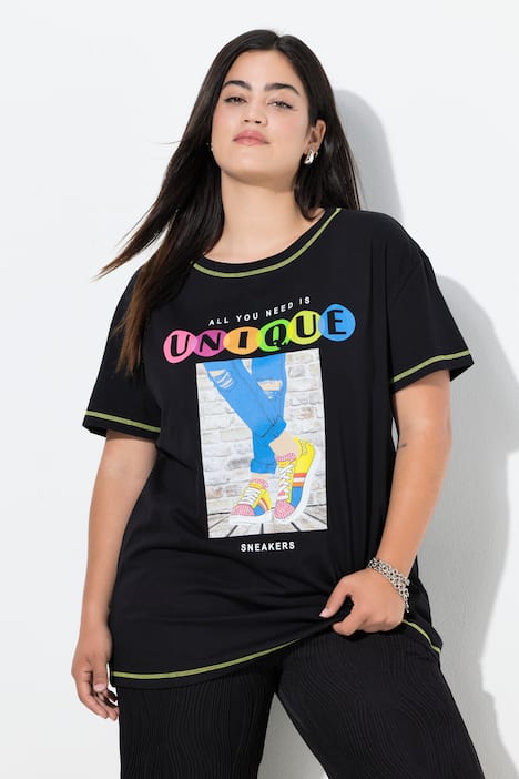 T-Shirt, Boxy Fit, Sneaker-Motiv