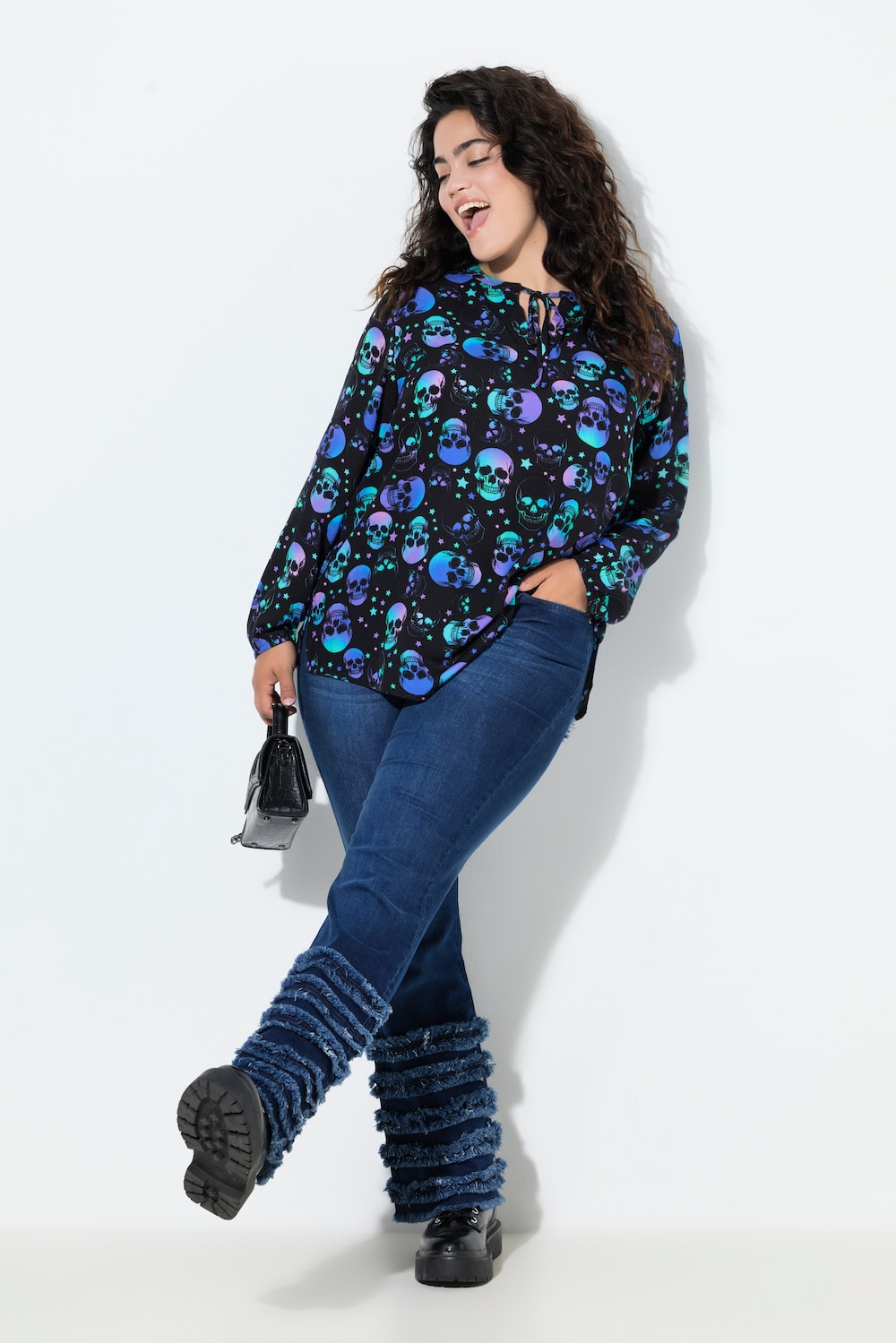 Bootcut jeans Lea, zoom met gerafelde randen, 5-pocket