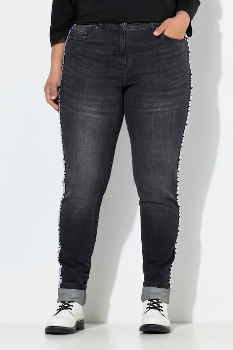 Mom-Jeans Lea, Wording-Seitenstreifen, 5-Pocket