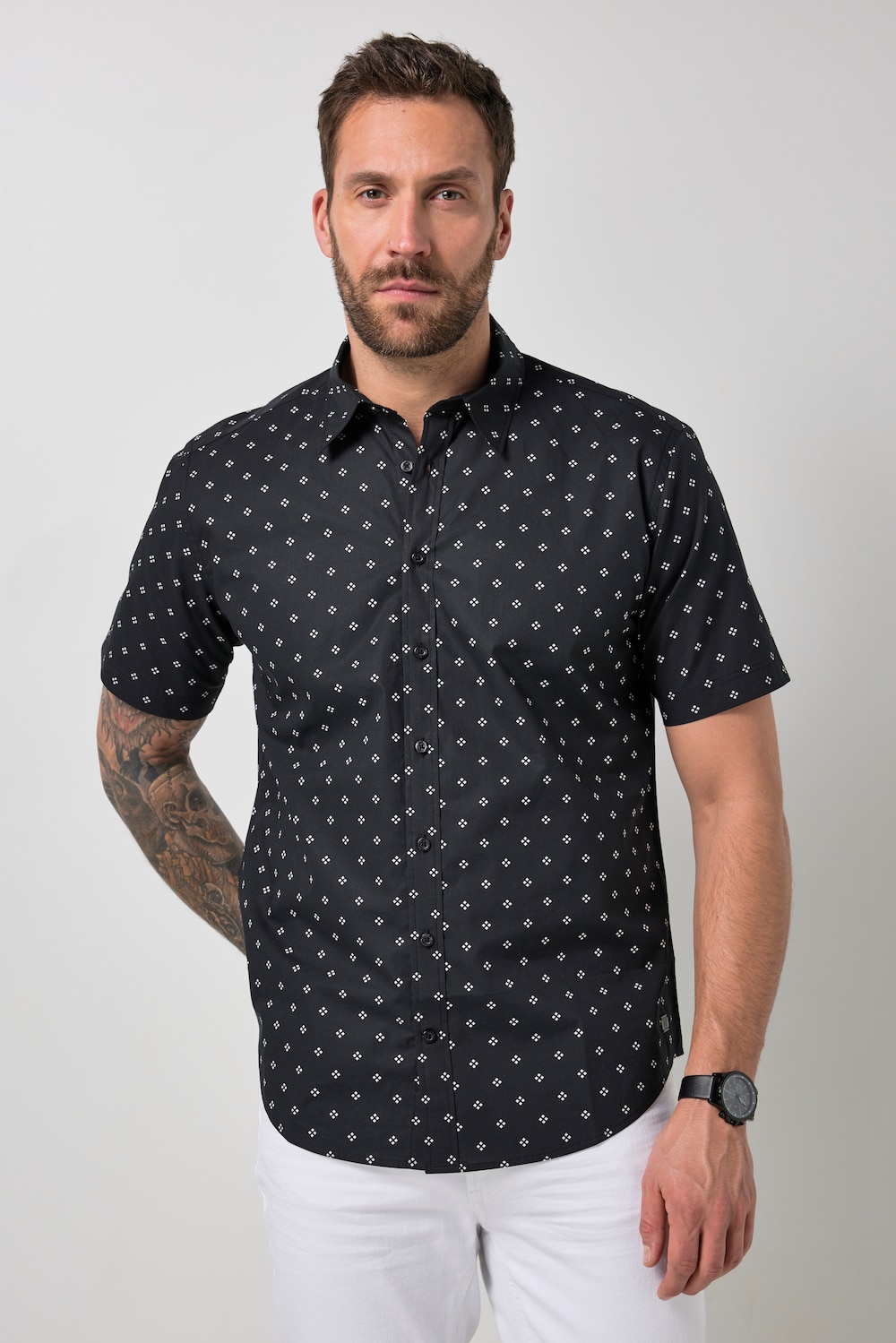 Hemd, Halbarm, Kentkragen, Alloverdruck, Modern Fit, bis 8 XL