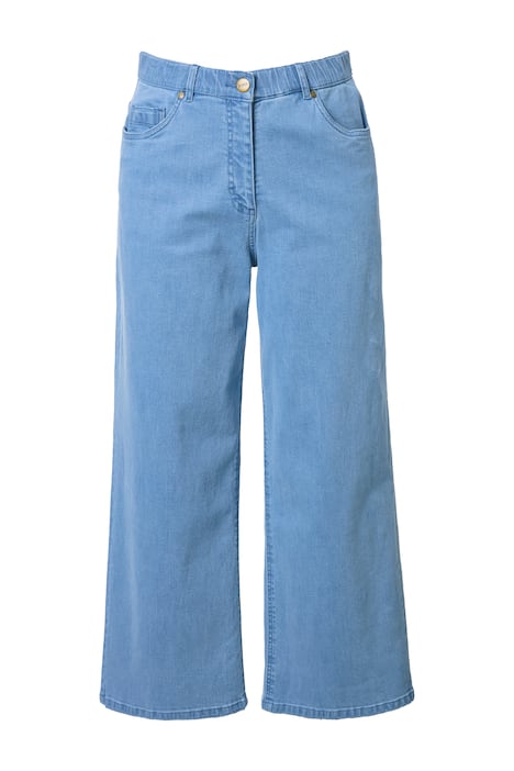 Džínové široké kalhoty, široké nohavice, elastický pas, biobavlna