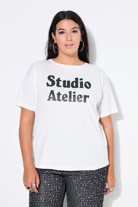 T-skjorte, oversize-modell, glitter-statement