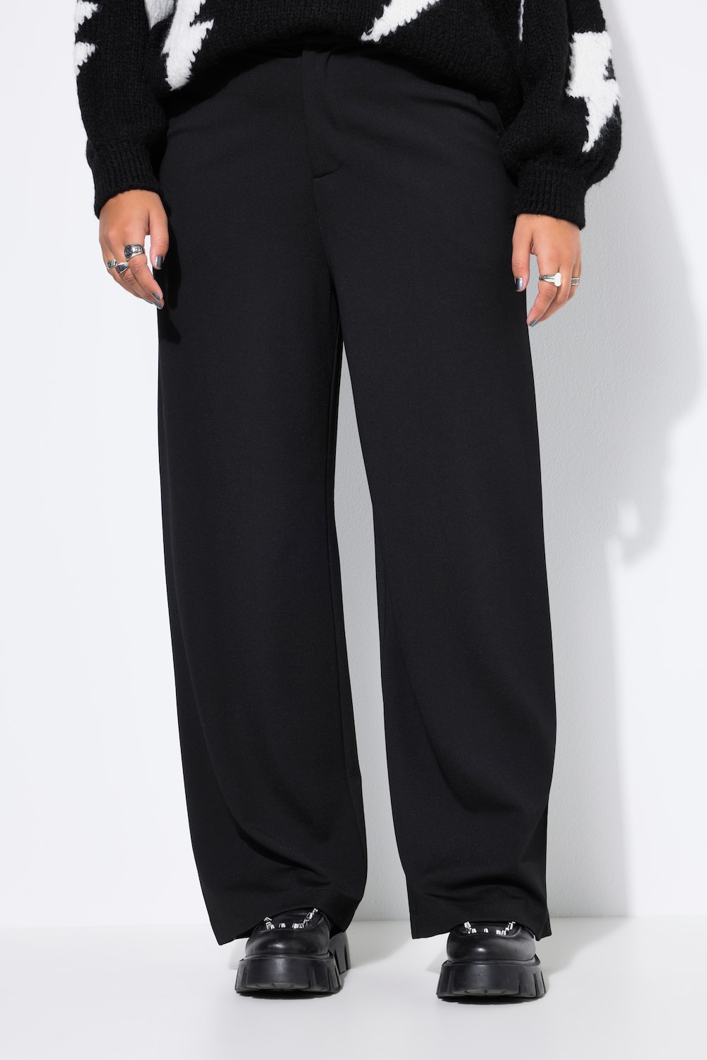 Große Größen Anzughose, Damen, schwarz, Größe: 52, Viskose/Polyester, Studio Untold