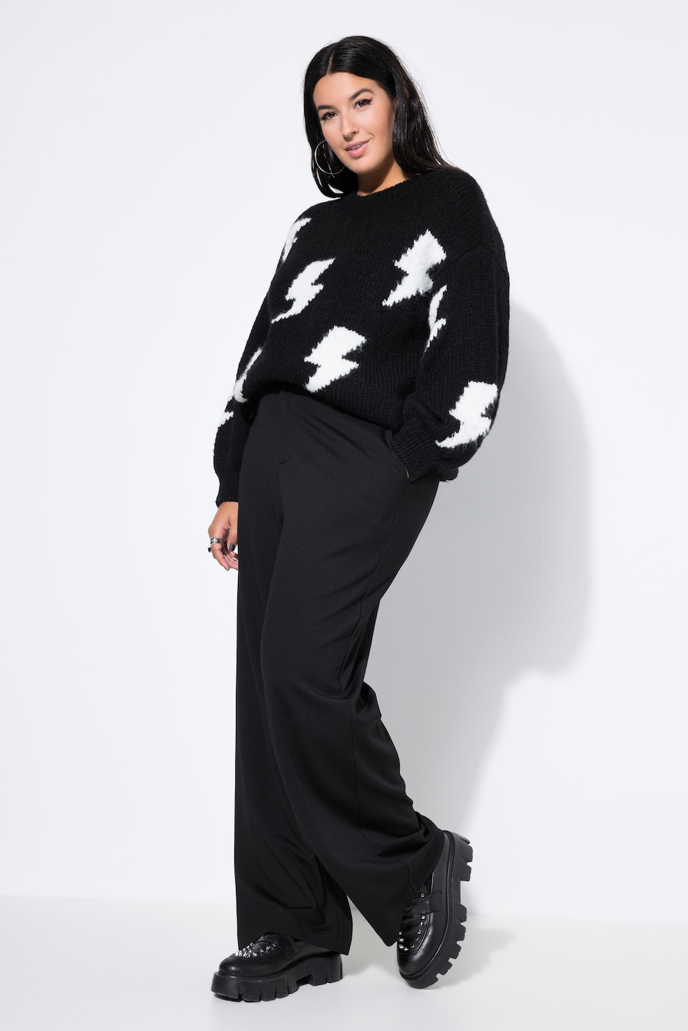 Anzughose, Wide Legs, High Waist, Edeljersey