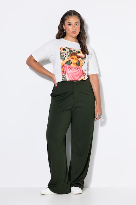 Anzughose, Wide Legs, High Waist, Edeljersey