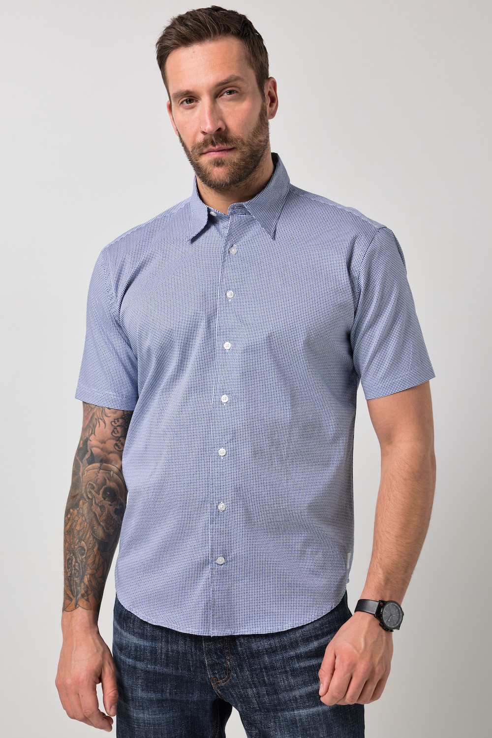 JP1880 Businesshemd, Business, Halbarm, Kentkragen, Modern Fit, bis 8 XL