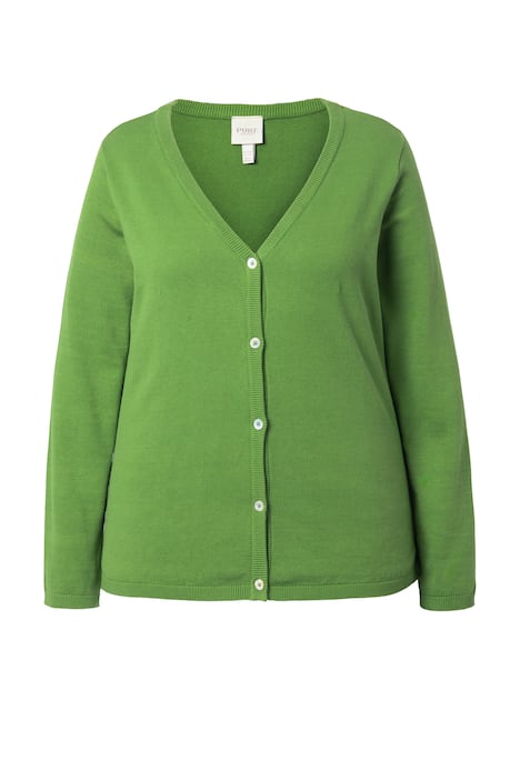 Rozepínací svetr, set, výstřih do V, dlouhé rukávy, biobavlna