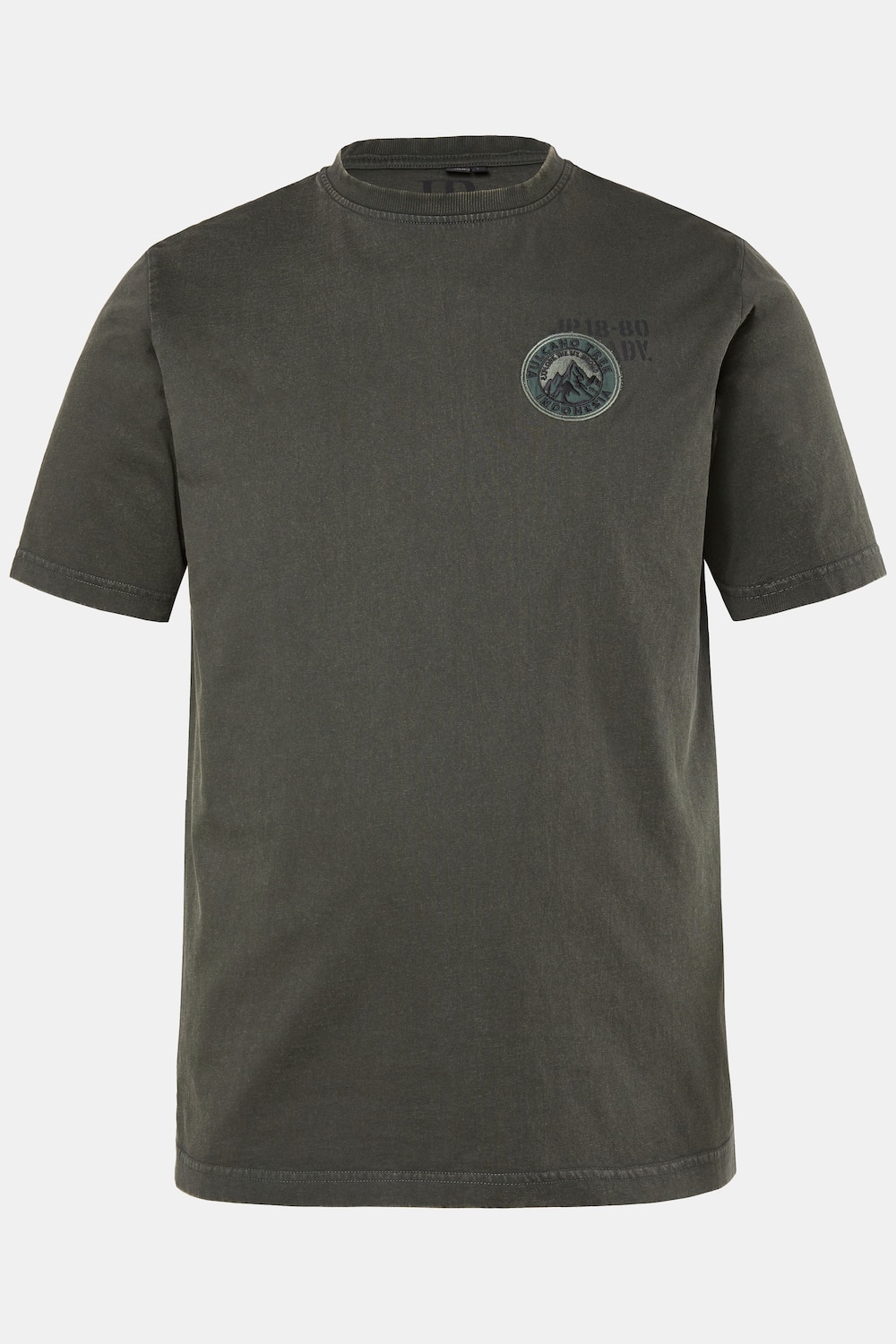 JP1880 T-shirt, korte mouwen, print, badge, vintage look, tot 8XL