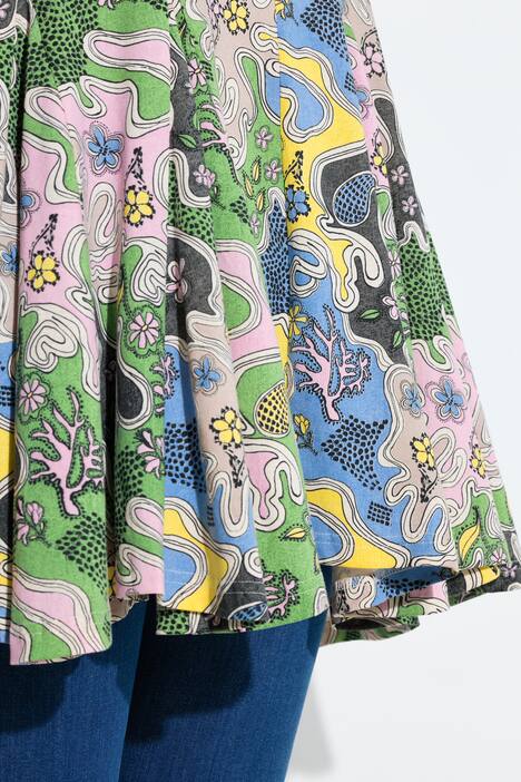 T-shirt, krój trapezowy, dekolt tunikowy, rękaw 1/2, bawełna organiczna