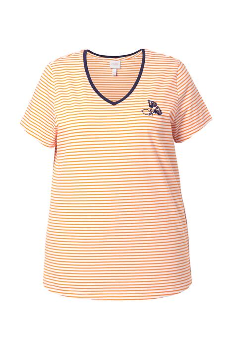 Tričko, pruhy, výstřih do V, krátké rukávy, biobavlna