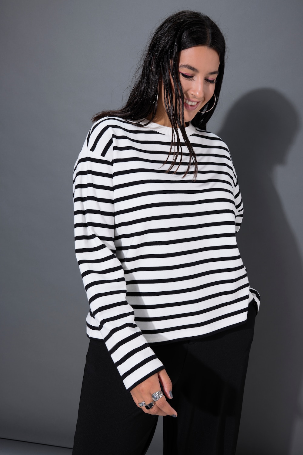 Sweatshirt, extra oversized, gestreept