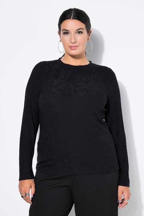 Longsleeve, Slim Shape, Jacquardmuster, Langarm