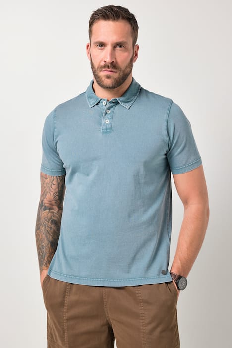 Polo JP 1880 aspect jean, manches courtes et imprimé, esprit vintage – jusqu'au 8 XL