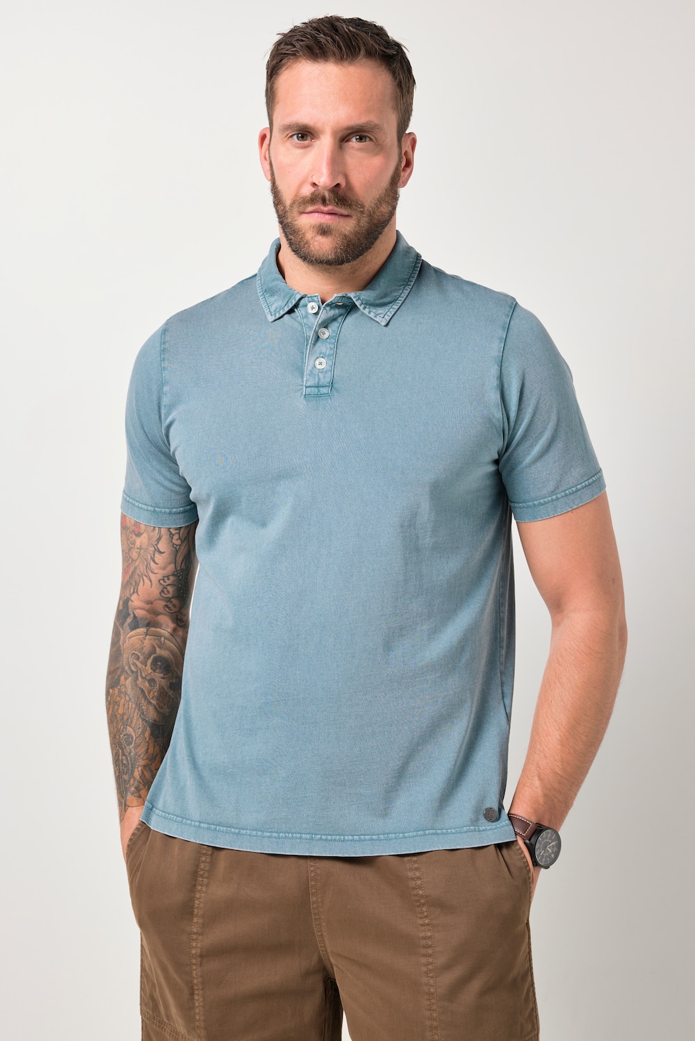 JP1880 Poloshirt, Vintage, Jeanslook, Halbarm, bis 8 XL