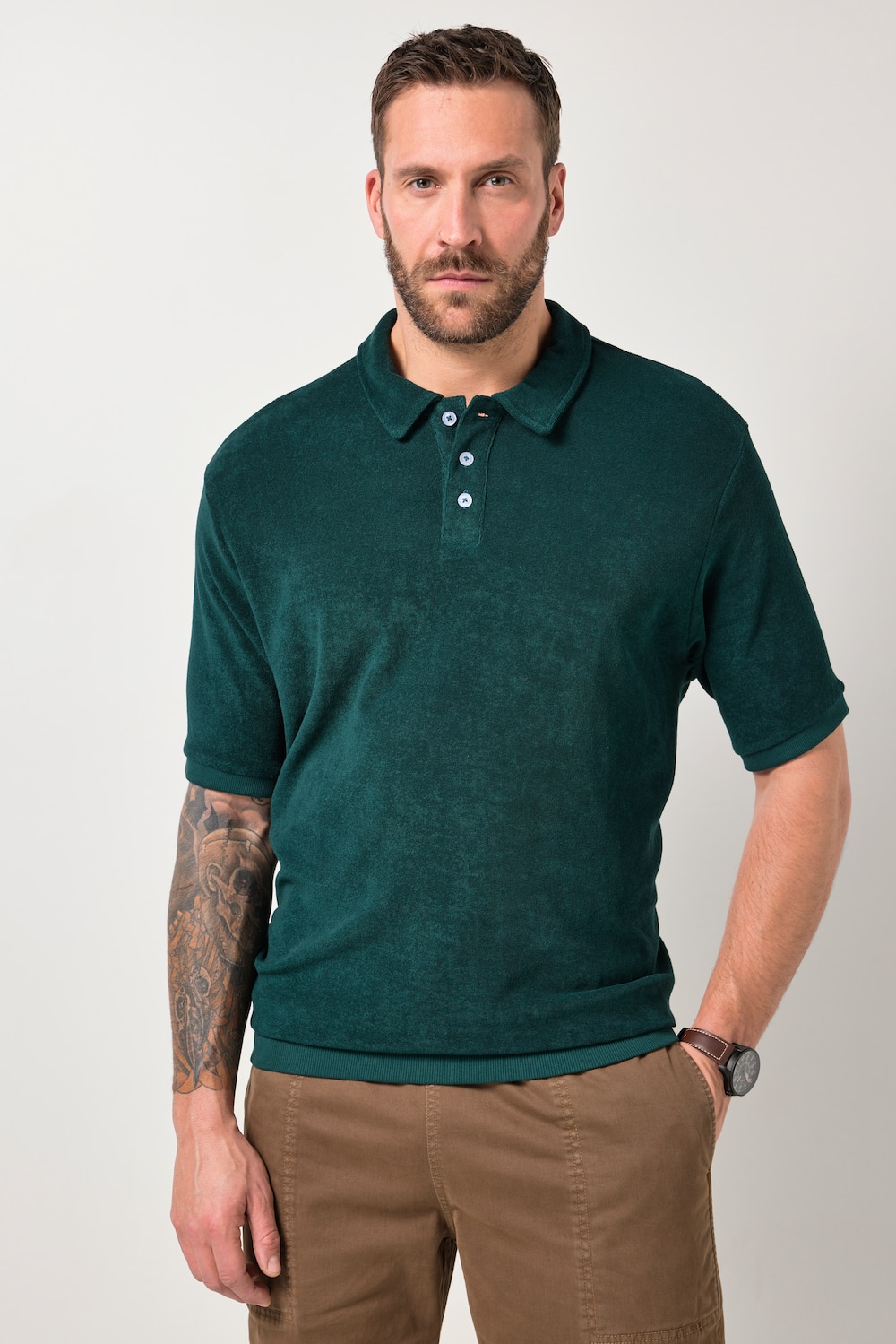 JP1880 Poloshirt, Halbarm, Bauchfit, Frottee, XXL bis 8 XL