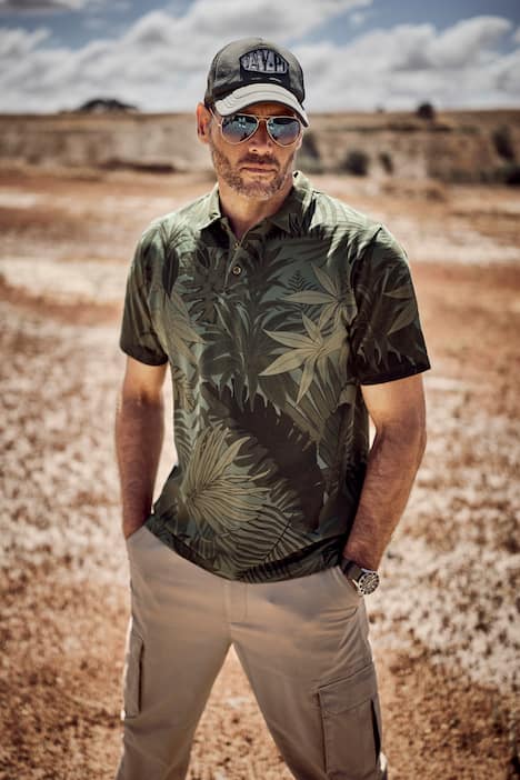 JP1880 Poloshirt, Piqué, Alloverprint, Halbarm, bis 8 XL