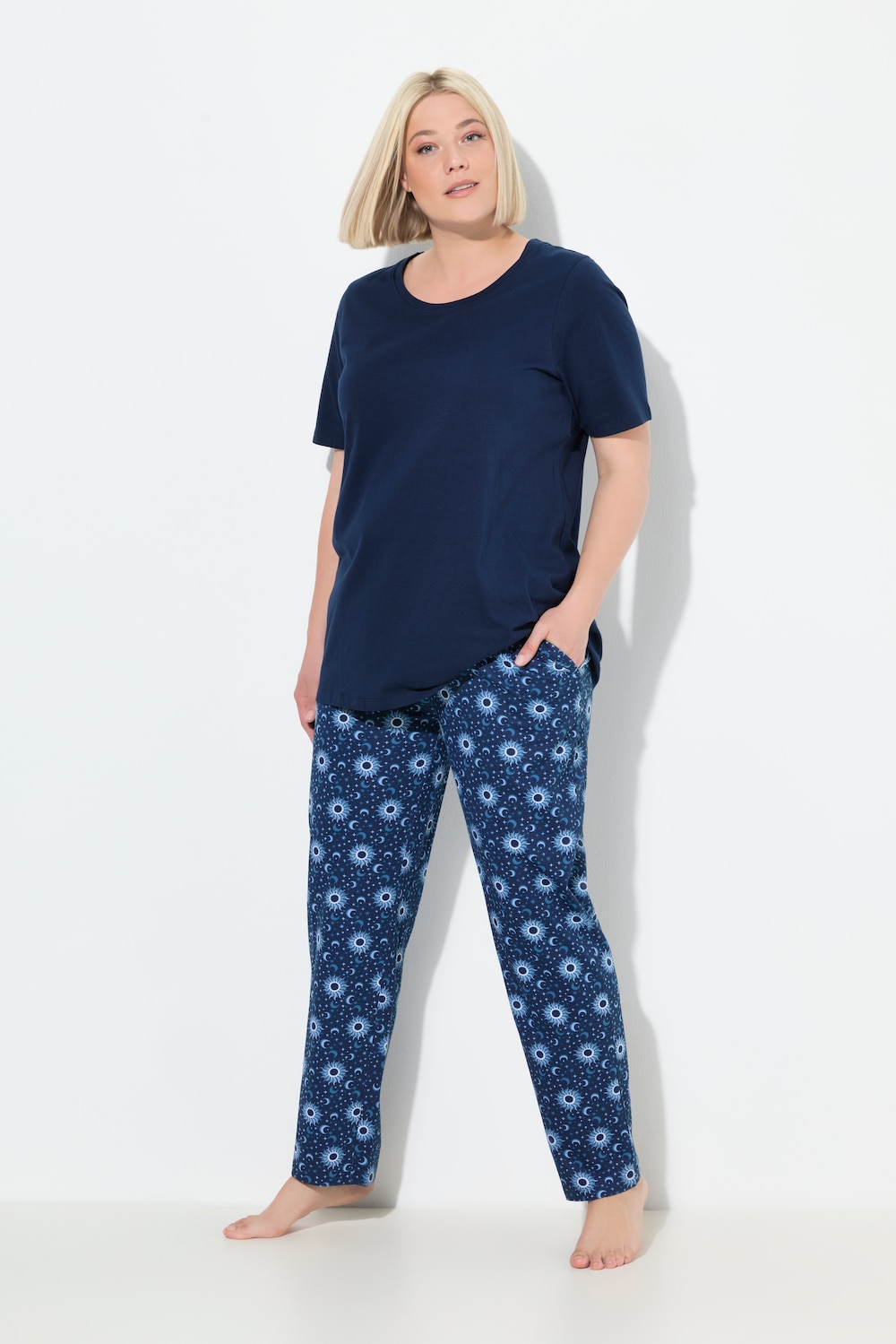 Thumbnail - Große Größen Pyjama, Damen, blau, Größe: 42/44, Baumwolle, Ulla Popken