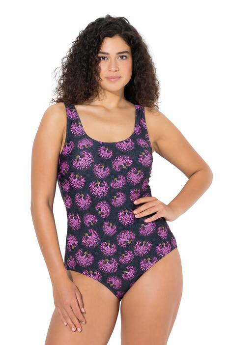 Plavky, květinový vzor, bez vycpávek