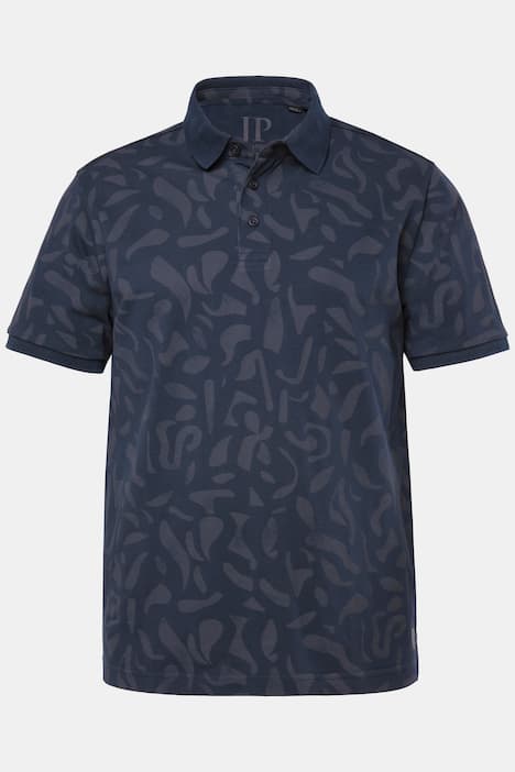 JP1880 Poloshirt, Piqué, Alloverprint, Halbarm, bis 8 XL