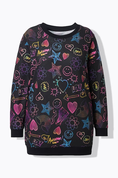 Sweatshirt, comfortabele pasvorm, stripboek-print