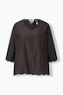 Hemdbluse, Stickerei, V-Ausschnitt, 3/4-Arm, Biobaumwolle