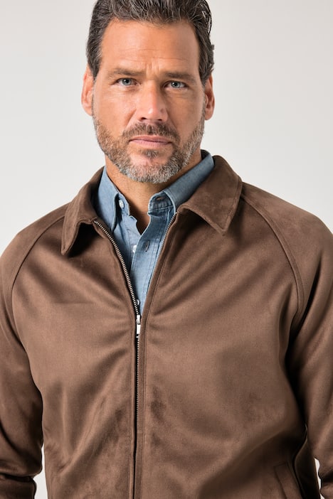 Żakiet welurowy JP1880, outdoor, imitacja skóry, zamek, do rozm. 7 XL