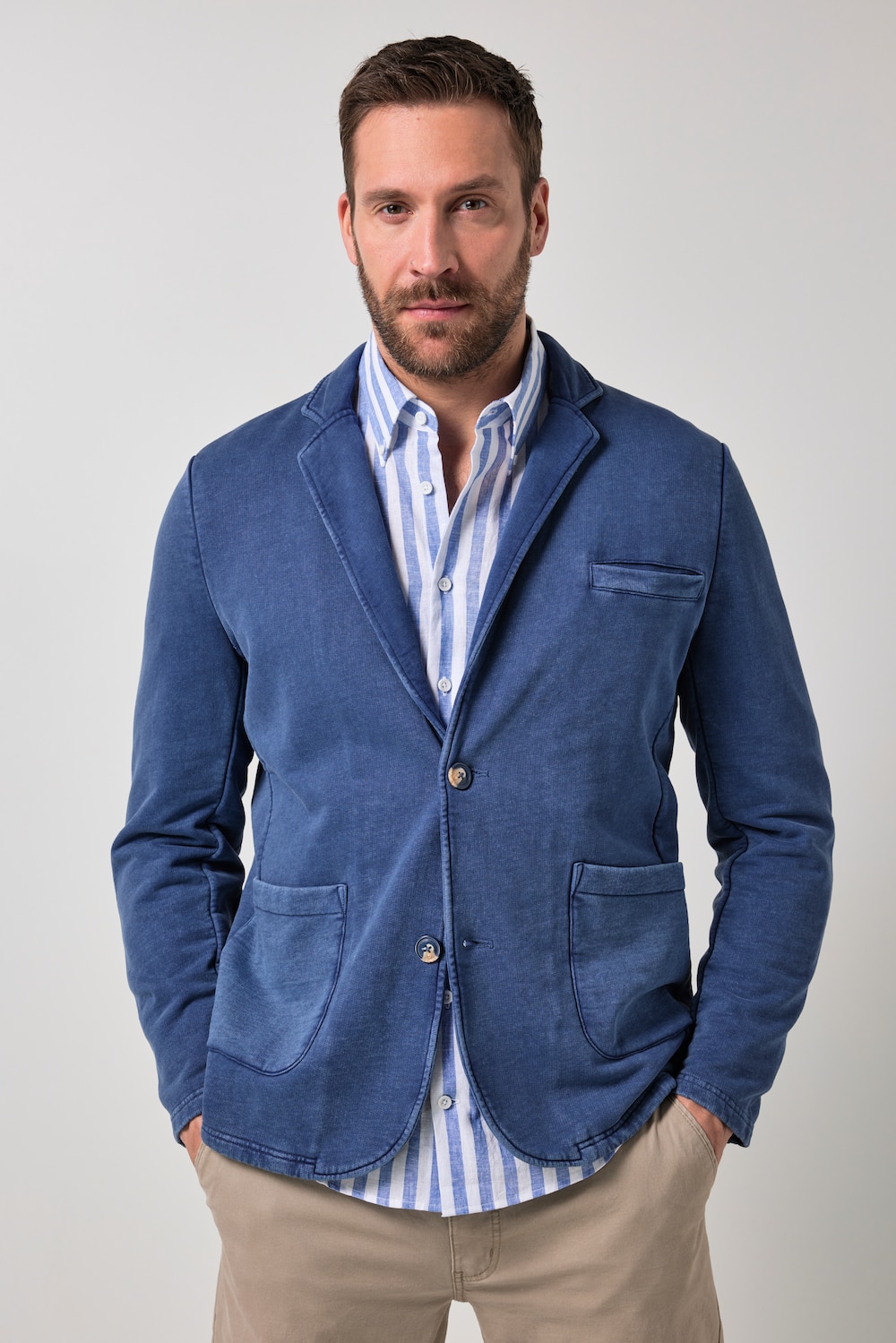 JP1880 Sweat-Sakko, Business, Reverskragen, 1 Tasche, bis 8 XL