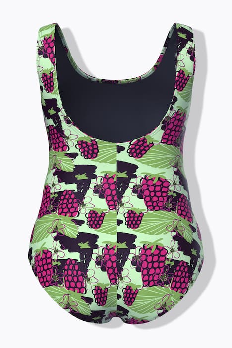 Badeanzug, Beeren, Rundhals, ohne Softcups